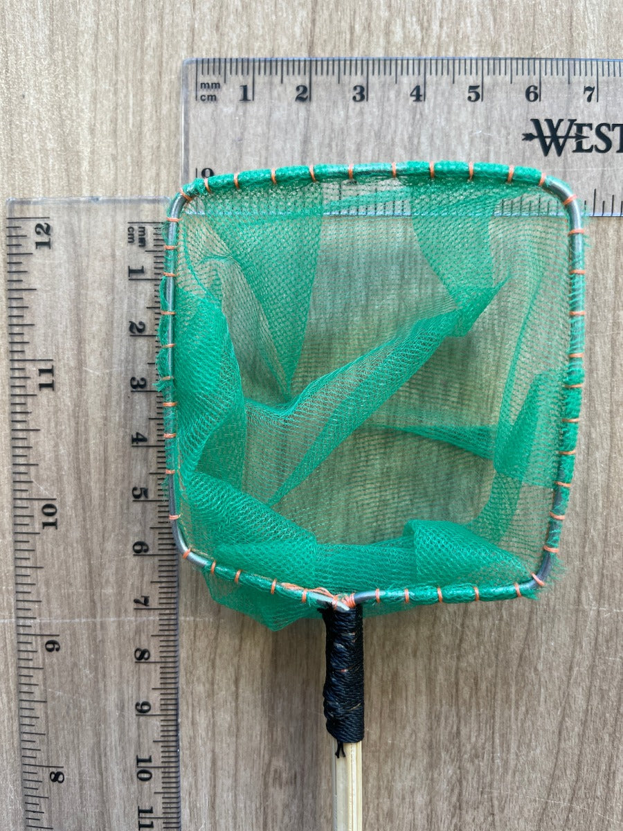 Praktischer eckiger Garnelenkescher mit grünem Netz zum fangen von Zwerggarnelen