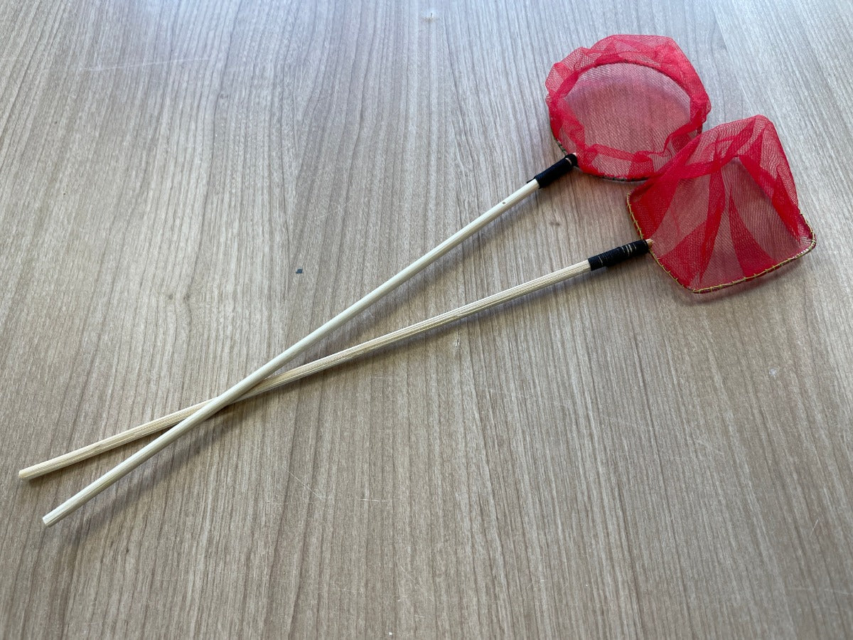 Minikescher Set rund und eckig (Beispiel: rot)